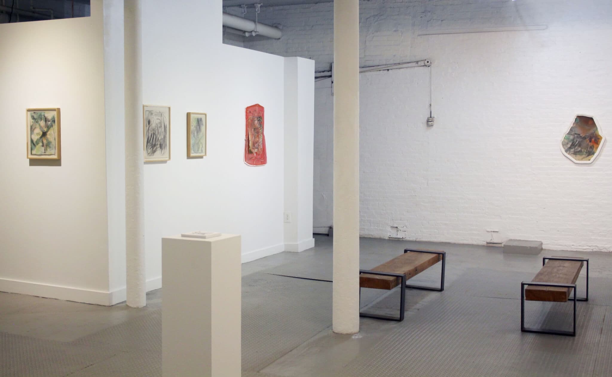 View of an art gallery space.